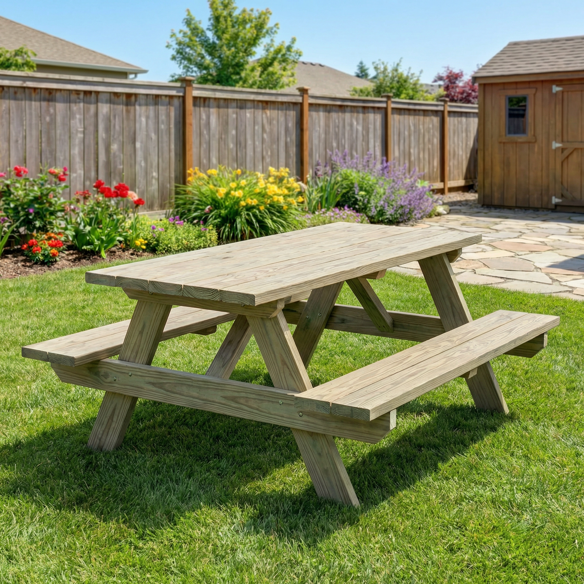 6-Foot Picnic Table with Benches